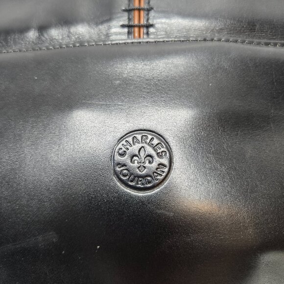 Vintage Charles Jourdan of Paris Brown Black Leather Envelope Shoulder Bag 15x9" - Picture 6 of 13